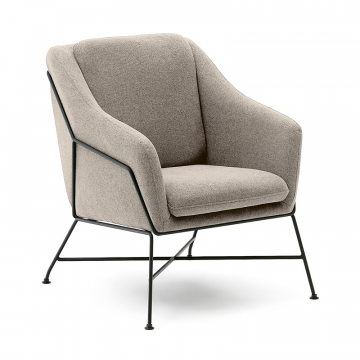 Brida Кресло бежевое на черных стальных ножках