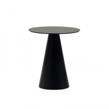 Приставной столик Wilshire из закаленного стекла и металла с матовой черной отделкой, Ø 50 см