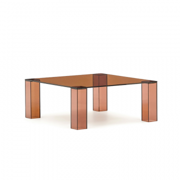 Журнальный столик из закаленного стекла Adularia коричневого цвета 85 x 85