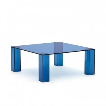 Журнальный столик Adularia из синего стекла 85 x 85