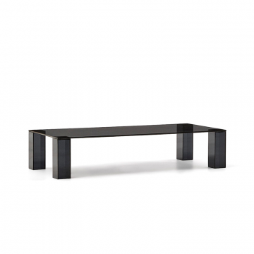 Журнальный столик из закаленного стекла Adularia темно-серого цвета, 140 x 60