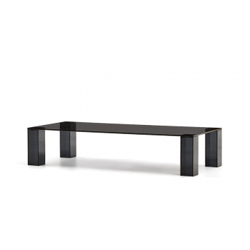 Журнальный столик из закаленного стекла Adularia темно-серого цвета, 140 x 60