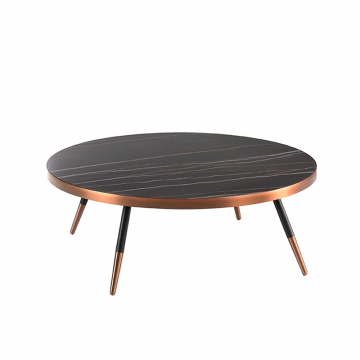Круглый журнальный столик из стали и керамики CT1015-3AA /2068