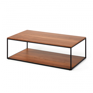 Yoana Журнальный столик из орехового шпона и черного металла 110 x 60 см
