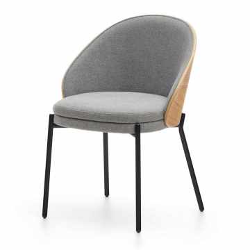 Стул Eamy светло-серый из шпона ясеня с натуральной отделкой