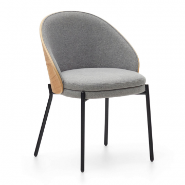 Стул Eamy светло-серый из шпона ясеня с натуральной отделкой