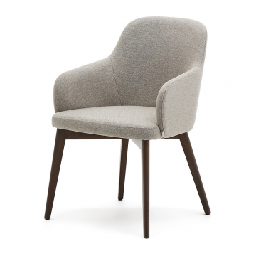 Стул Nelida из коричневой синели с ножками в темной отделке