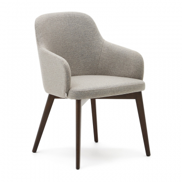 Стул Nelida из коричневой синели с ножками в темной отделке