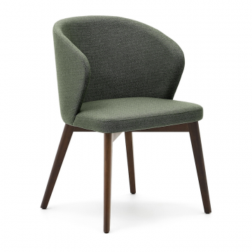 Стул Darice из зеленой синели с ножками в темной отделке