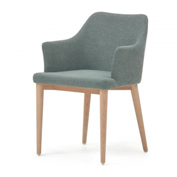 Croft Стул из синели темно-зеленого цвета с ножками из массива ясеня