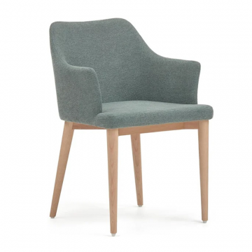 Croft Стул из синели темно-зеленого цвета с ножками из массива ясеня