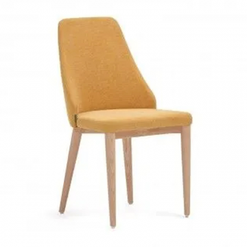 Rosie Стул из горчичной синели с ножками из массива ясеня