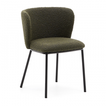 Стул Ciselia из зеленого букле и бежевой стали