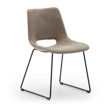 Zahara Стул коричневый с черными стальными ножками