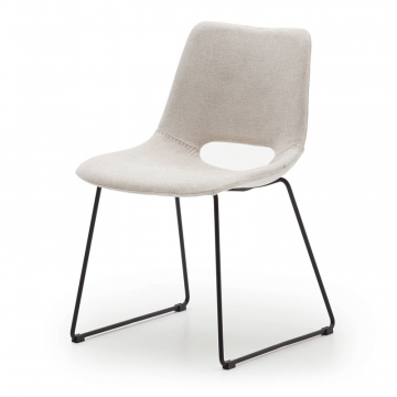 Zahara Стул бежевый с черными стальными ножками
