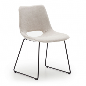 Zahara Стул бежевый с черными стальными ножками