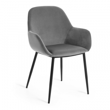 Кресло Konna бархат серый