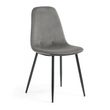 Стул Lissy черный металл серый бархат