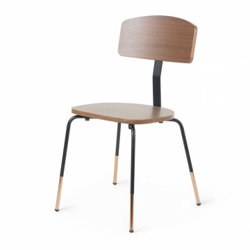 Стул Okay из черного металла, дерева ореха