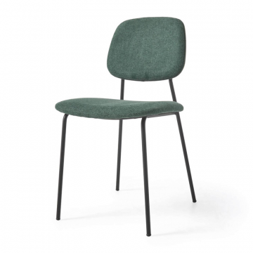 Стул Benilda зеленый с дубовым шпоном и сталь с черной отделкой