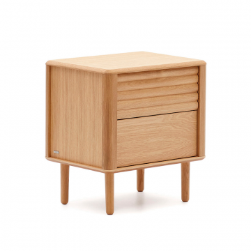 Lenon Тумбочка с 2 ящиками из шпона дуба 50 x 55 см