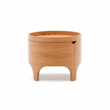 Octavia Прикроватная тумбочка из ясеневой фанеры Ø 55 см