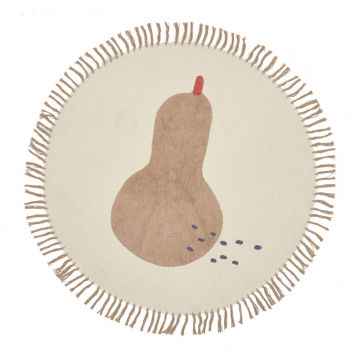 Tamya Круглый ковер из 100% хлопка с коричневой грушей Ø 120 см