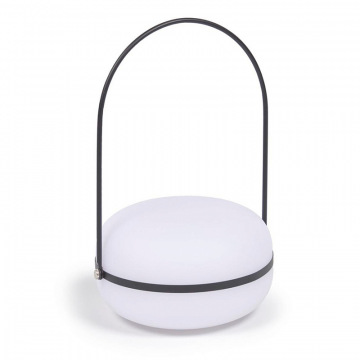 Переносная настольная лампа Tea из полиэтилена и металла с черной отделкой