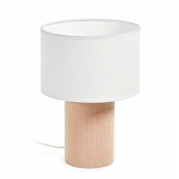 Вельветовая настольная лампа Bianella бежевого цвета