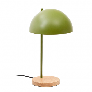 Настольная лампа Catlar из ясеня и металла, окрашенная в зеленый цвет