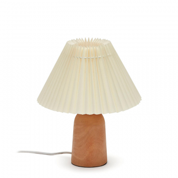 Настольная лампа Colour из натурального дерева и бежевым абажуром