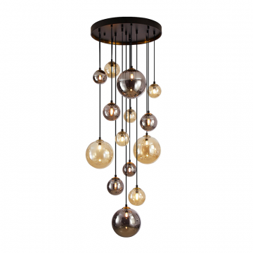 Люстра Dark 14L черная-латунь