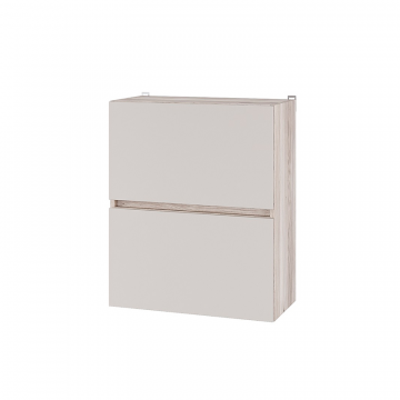 Шкаф навесной Берген Лайт 6в2 0,6м, Дуб смоки, Кашемир