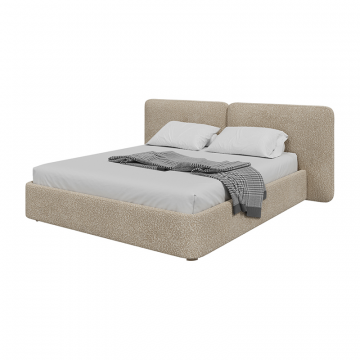 Кровать двуспальная Hub Soft 180 см (молочный, букле)