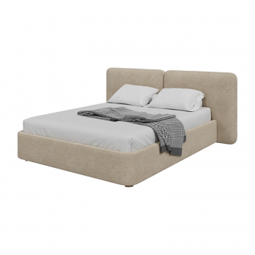 Кровать двуспальная Hub Soft 160 см (молочный, букле)