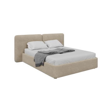 Кровать двуспальная Hub Soft 160 см (молочный, букле)