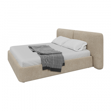 Кровать двуспальная Hub Soft 200 см (молочный, букле)