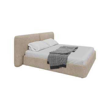 Кровать двуспальная Hub Soft 200 см (молочный, букле)