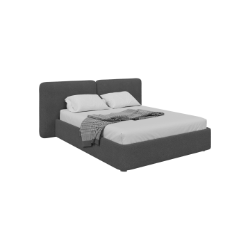 Кровать двуспальная Hub Soft 160 см (серый, букле)