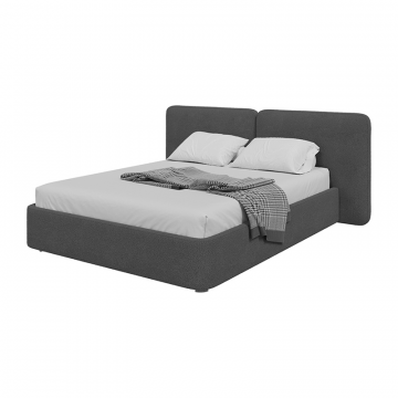 Кровать двуспальная Hub Soft 160 см (серый, букле)