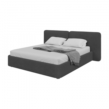 Кровать двуспальная Hub Soft 180 см (серый, букле)