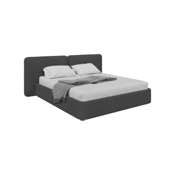 Кровать двуспальная Hub Soft 200 см (серый, букле)