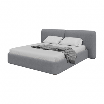 Кровать двуспальная Hub Soft 180 см (светло-серый, твид)