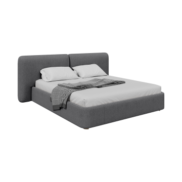 Кровать двуспальная Hub Soft 180 см (серый, твид)