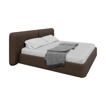 Кровать двуспальная Hub Soft 200 см (шоколад, твид)