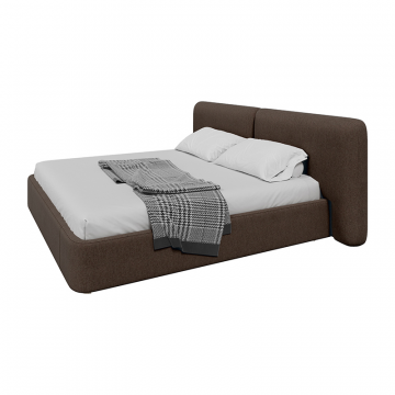 Кровать двуспальная Hub Soft 200 см (шоколад, твид)