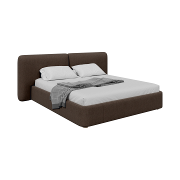 Кровать двуспальная Hub Soft 180 см (шоколад, твид)