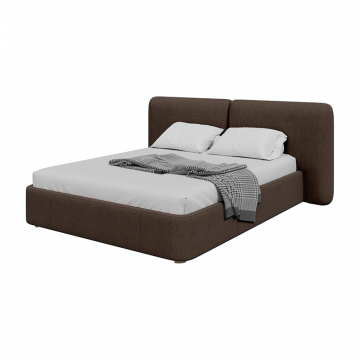 Кровать двуспальная Hub Soft 160 см (шоколад, твид)