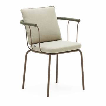 Salguer Стул из веревки и стали окрашенный в коричневый цвет