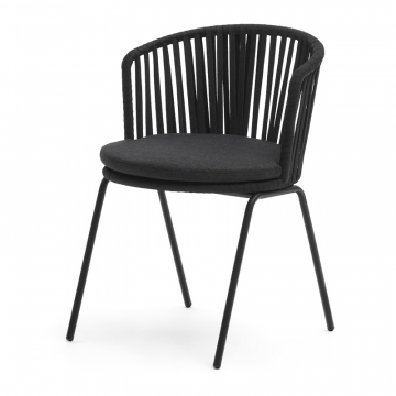 Saconca Садовый стул из шнура и стали с черной окраской